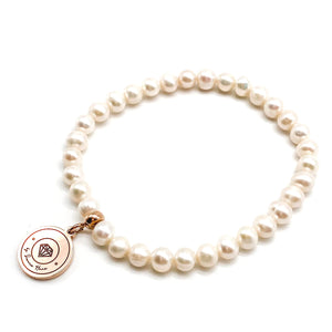 White Freshwater Pearl Tasbih Bracelet - Medium