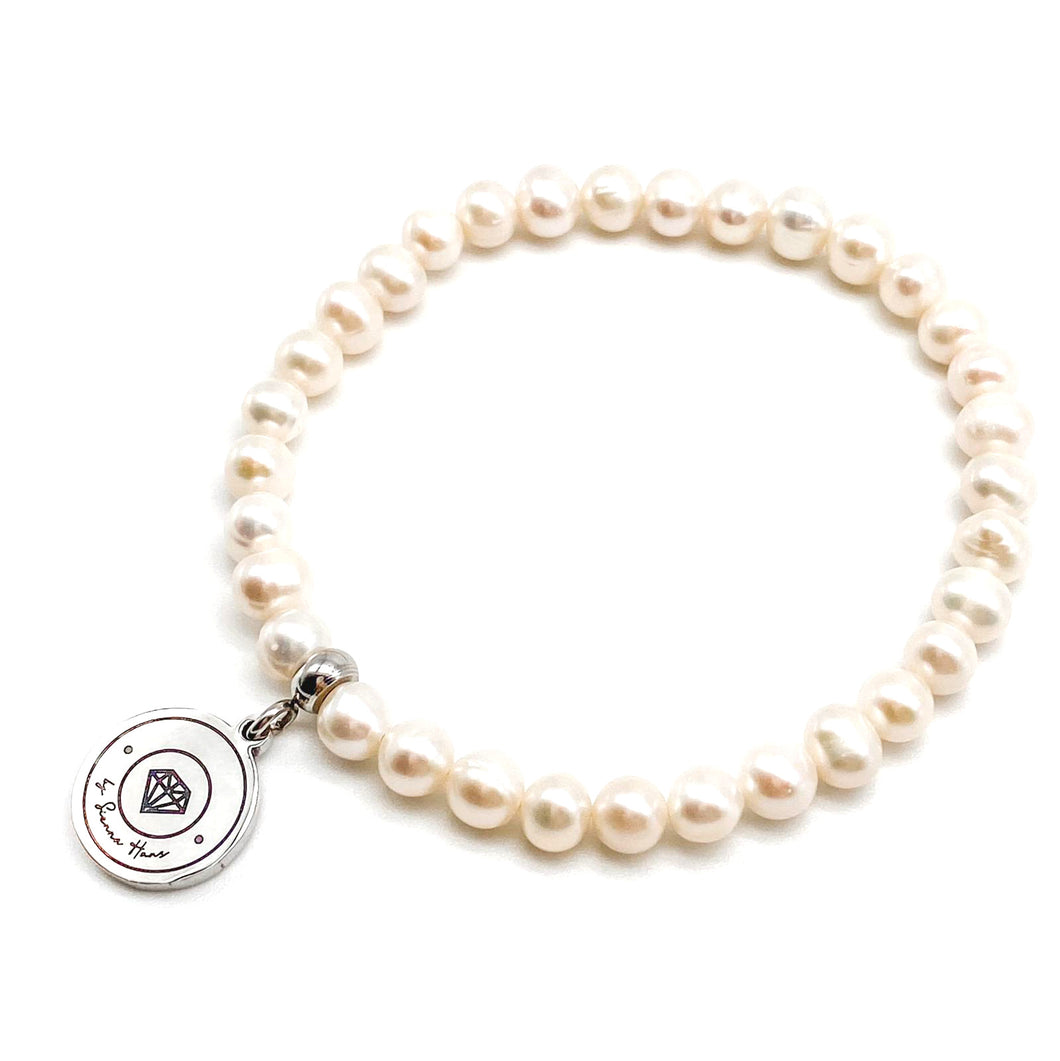 White Freshwater Pearl Tasbih Bracelet - Large